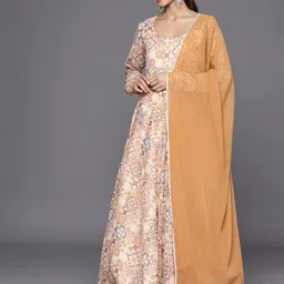 Varanga Ethnic Motifs Printed Georgette Anarkali Kurta With Dupatta-image-50