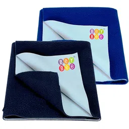 BeyBee Kids Blue & Navy Blue 2 Pieces Cotton Breathable & Lightweight Mattress Protector-image-38