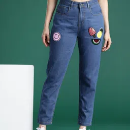 DressBerry Women Boyfriend Fit High-Rise Embellished Stretchable Jeans-image-64