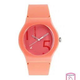 Fastrack Unisex Peach Printed Tees Minimalist Analogue Watch 9915PP57-picture-6