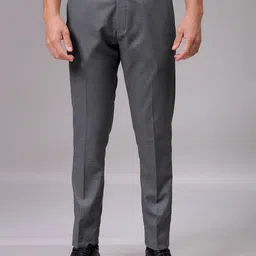 The Indian Garage Co. X Luxe Men Slim Fit Checked Formal Trousers-picture-26
