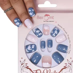 BEROMT 12 Pcs Long-Lasting Reusable Lightweight Salon Finish Press on Nail Tips- Shade 176-image-58