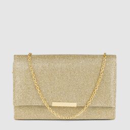 Accessorize London Women's Faux Leather Gold Lurex Box Clutch Party bag-picture-39