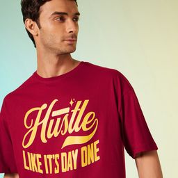 HRX by Hrithik Roshan Men Typography Printed Drop-Shoulder Sleeves Pure Cotton T-shirt-picture-4