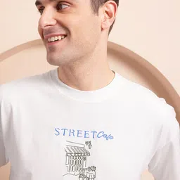 Mast & Harbour Printed Drop-Shoulder Sleeves Relaxed Fit T-shirt image 3