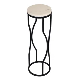 essenza maison Ivory Eclipse End Table in Black Finish image 5