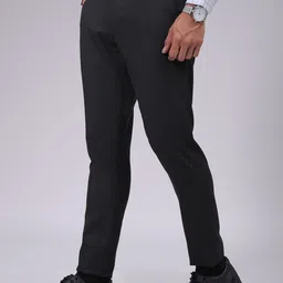 The Indian Garage Co. X Luxe Men Textured Slim Fit Formal Trousers image 2