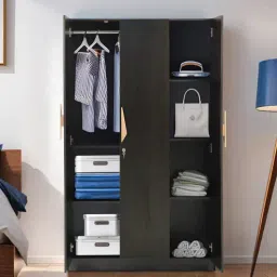 mintwud from pepperfry Maya 3 Door Wardrobe In Wenge Finish-picture-36