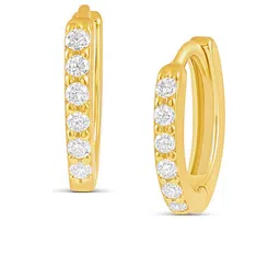 Zavya 925 Pure Silver Gold-Plated Cubic Zirconia Circular Shaped Hoop Earrings image 5