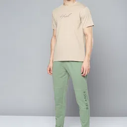 HRX By Hrithik Roshan Yoga Men Jade Organic Cotton Typography Track Pants-picture-37