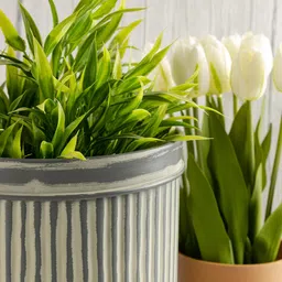 Grey Metal Desk Pot Set of 1 By Metalsmith image 3