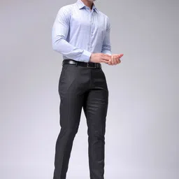 The Indian Garage Co. X Luxe Men Slim Fit Checked Formal Trousers image 2