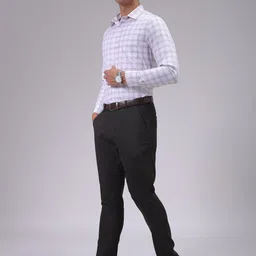 The Indian Garage Co. X Luxe Men Slim Fit Self Design Textured Formal Trousers image 3