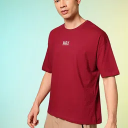 HRX by Hrithik Roshan Men Typography Printed Pure Cotton T-shirt image 2