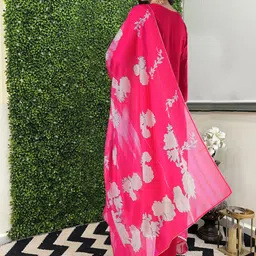 Anni Designer Floral Embroidered Regular Straight Kurta with Trousers & Dupatta image 5