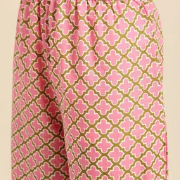 Varanga Women Blue & Pink Pure Cotton Printed Tunic with Palazzos image 4