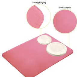 Kuber Industries Pink 2 Pieces Rectangular Microfiber Dish Dry Mats image 3