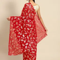 anouk rustic Anouk Woman Floral Pure Georgette Saree image 3