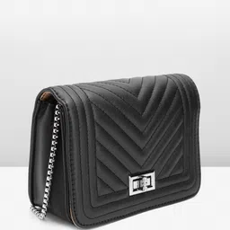 Lino Perros Geometric Textured Structured Sling Bag with Quilted Detail image 2