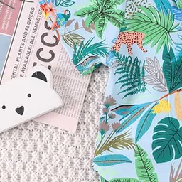 StyleCast x Revolte Boys Blue Tropical Printed Shirt with Shorts image 2