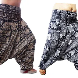 icare Printed Cotton Women Harem Pants-picture-23