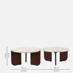 durian Russet Marble Coffee Table In White Finish image 2