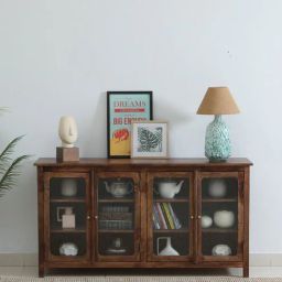 woodsworth from pepperfry Noyes Mango Wood 4 Door Cabinet In Tubbaq Finish-picture-32