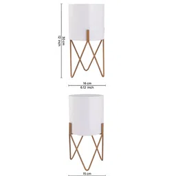 White Metal Desk Planter Set of 1 By Metalsmith image 4