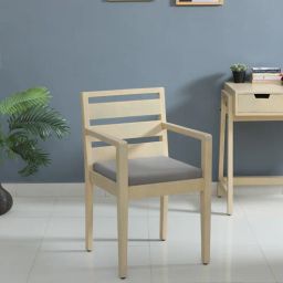 casacraft from pepperfry Paulina Solid Wood Arm Chair In Gold Wash Finish-picture-3