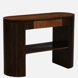 bohemiana from pepperfry Arivu Mango Wood Console Table In Walnut Finish image 5