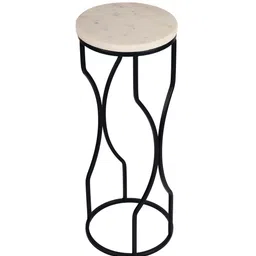 essenza maison Ivory Eclipse End Table in Black Finish image 5