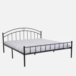furniturekraft London Metal Queen Size Bed in Black Finish image 3