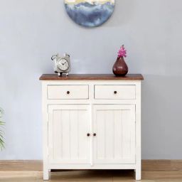 woodsworth from pepperfry Davos Mango Wood 2 Door Cabinet In White Finish-picture-13