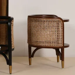 opaque studio Anson Cane End Table In Teak Finish image 1