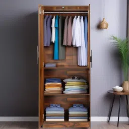 mintwud from pepperfry Maya 2 Door Wardrobe In Vintage Sheesham Finish image 2