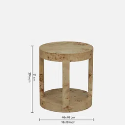 casacraft from pepperfry Jolanta Oak Burl Veneer Small End Table in Natural finish image 2
