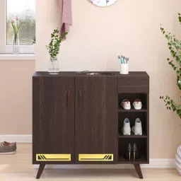 mintwud from pepperfry Daisen 16- Pairs 3 Door Shoe Rack In Wenge Finish-picture-24