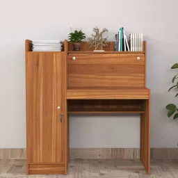 spacex Wolf Hutch Desk In Lyon Teak Finish image 1