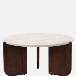durian Russet Marble Coffee Table In White Finish image 5