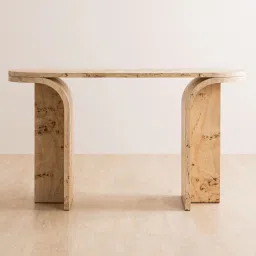orange tree Nouve Console Table In Beige & Brown Finish image 1