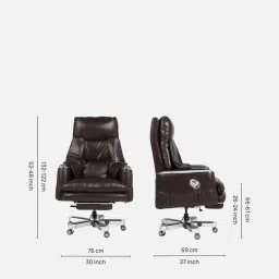 casacraft from pepperfry Magnus High Back Director Chair in Brown colour with Knee Tilt Mechanism image 2