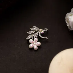 Mali Fionna Women Stone-Studded & Pearl Beaded Brooch-picture-34