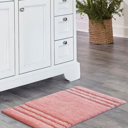 OBSESSIONS Peach-Colored Self Design Ultra Absorbent Anti-Skid  Rectangular Bathmat-picture-17