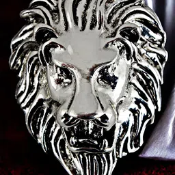 LUCKY JEWELLERY Unisex Antique Silver Oxidised Plating Lion Jaguar Face Shaped Brooch-picture-40
