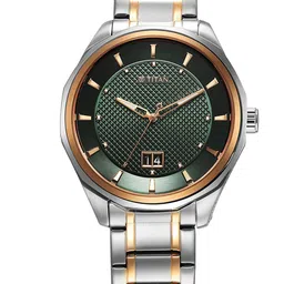 Titan Men Dial & Stainless Steel Bracelet Style Straps Analogue Watch 1829KM06 image 4