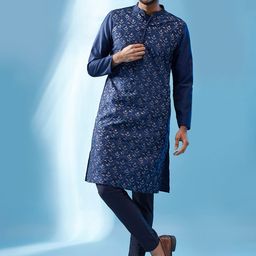 KISAH Ethnic Motifs Embroidered Kurta With Trousers-picture-10