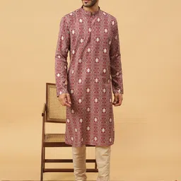TABARD Geometric Printed Pure Cotton Kurta With Churidar-picture-11