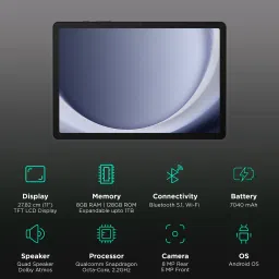 SAMSUNG Galaxy Tab A9 Plus Wi-Fi Android Tablet (11 Inch, 8GB RAM, 128GB ROM, Dark Blue) image 3