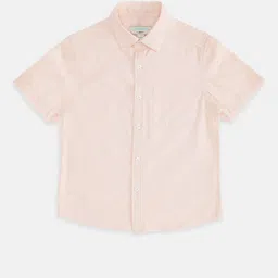 Pantaloons Junior Boys Peach-Coloured Solid Casual Cotton Shirt-image-37