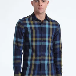 Flying Machine Slim Fit Tartan Checked Pure Cotton Casual Shirt-picture-20